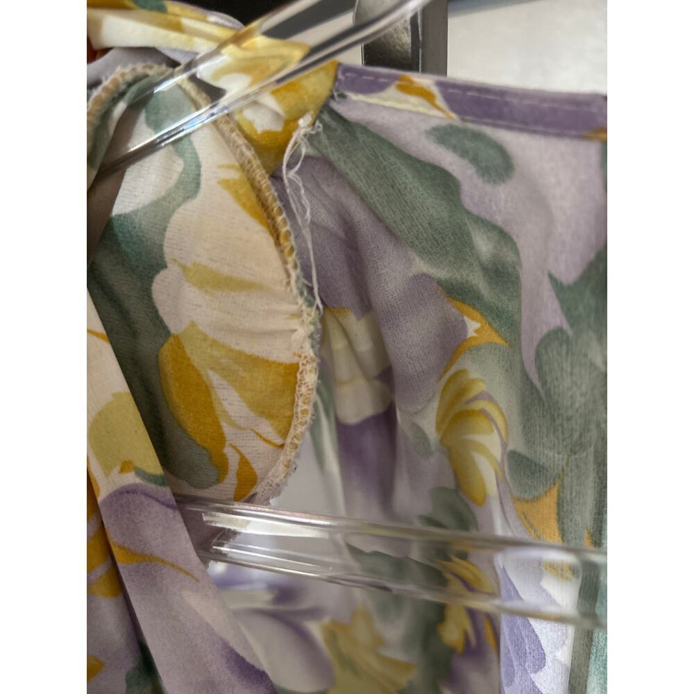 Bronx and Banco Lavender and Yellow Floral Ruffle High-Low Maxi Dress - Picture 9 of 11